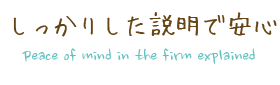 しっかりした説明で安心